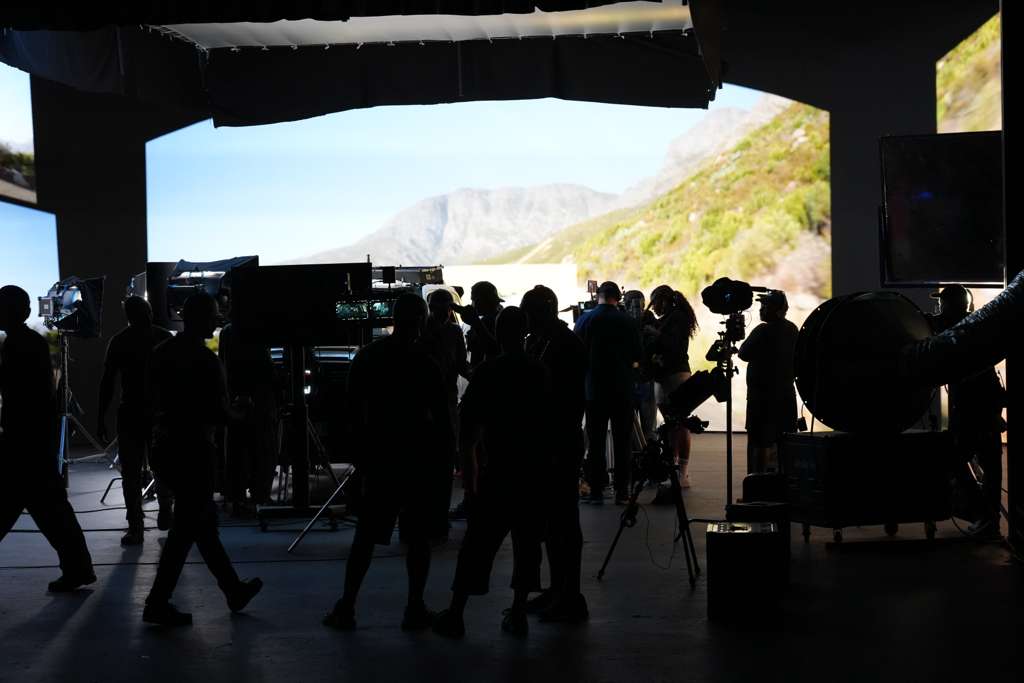 Cinematic film production backdrop